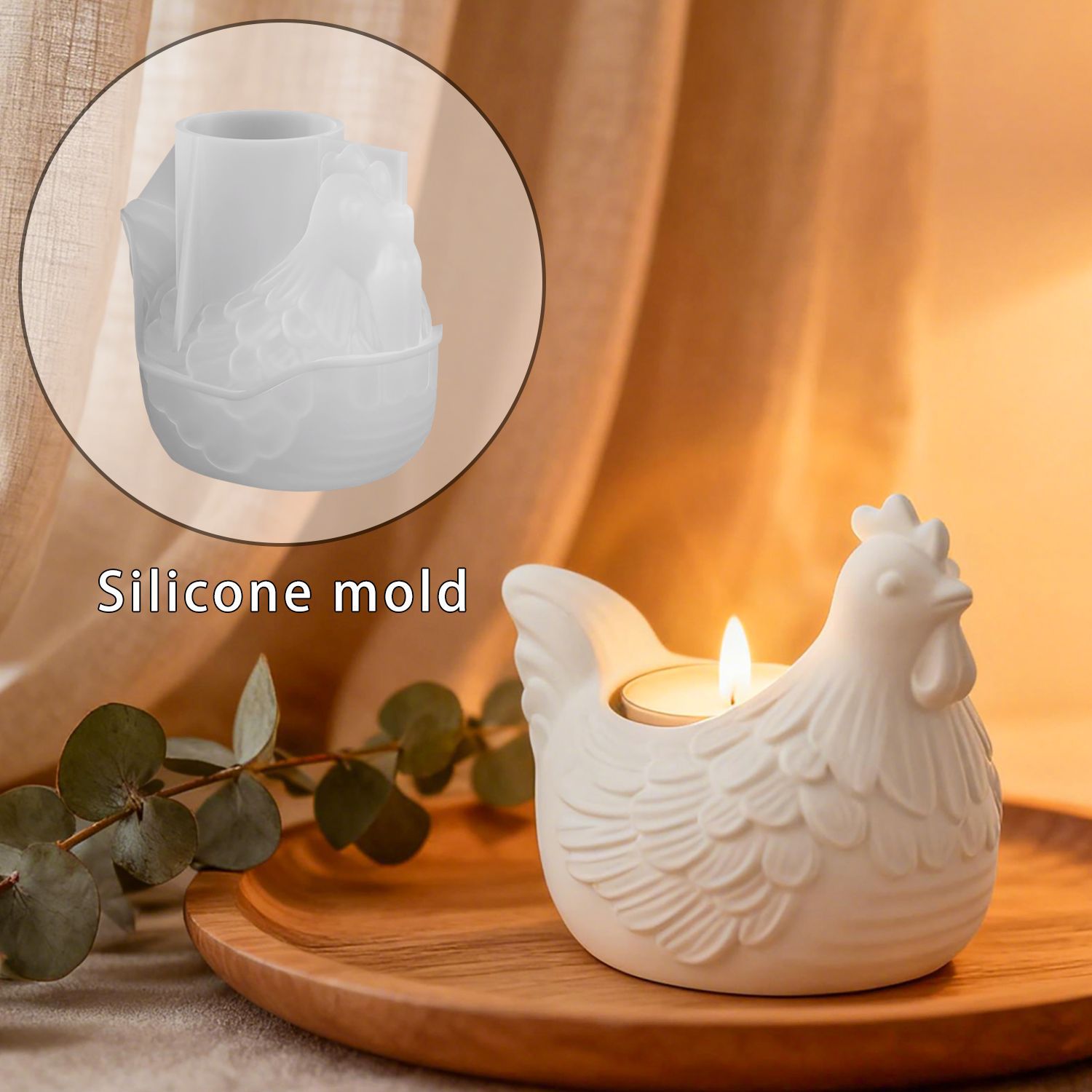 Candle Molds - DIY 3D маленький куриный подсвечник, форма