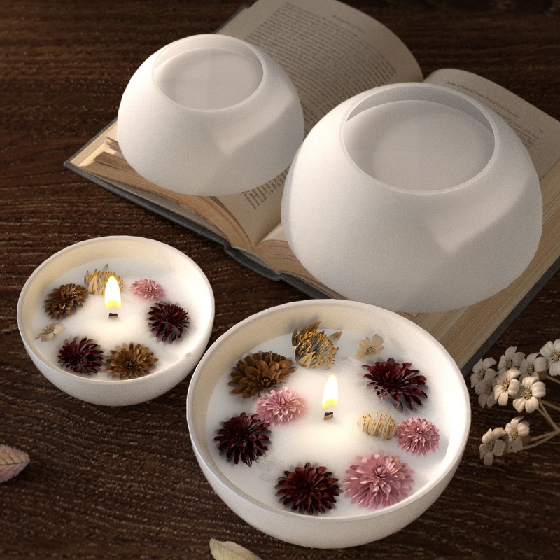 Круглая чаша для свечей, бетон – обзор и цена Candle Containers