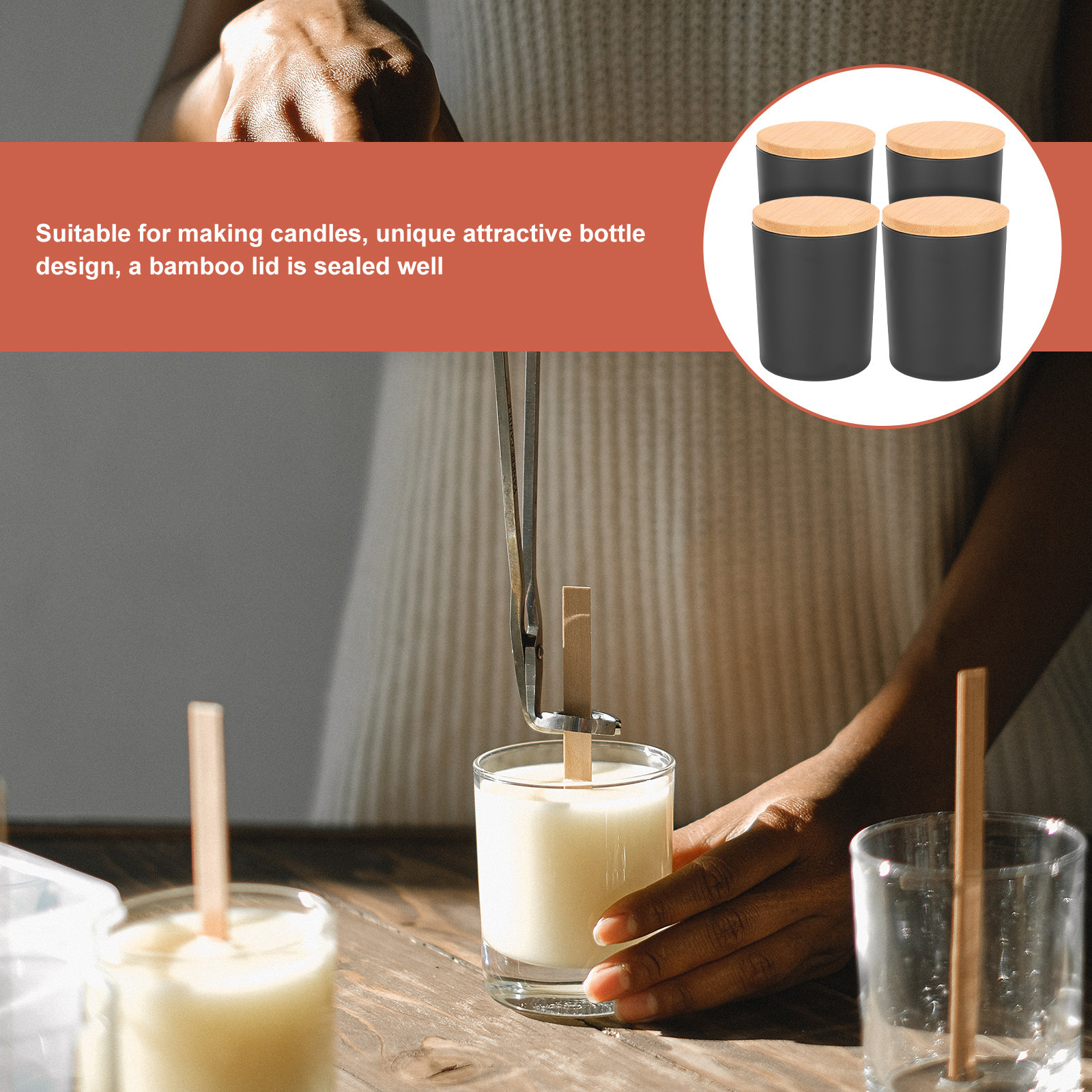 Набор из 4 стеклянных баночек  – обзор и цена Candle Making Kit